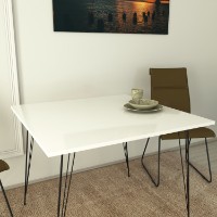 Masă pentru bucătărie Hanah Home Sandalf Square Shiny White imaginea #3 — magazin online Desire.md