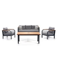 Набор садовой мебели Hanah Home Assento 3+1+1+M Grey Black