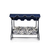 Садовые качели Hanah Home Ruta 7 Dark Blue Cream Black фото №2 — интернет-магазин Desire.md