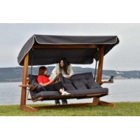 Садовые качели Hanah Home Luna Deluxe 2600 Anthracite фото №3 — интернет-магазин Desire.md