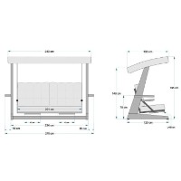 Садовые качели Hanah Home Luna Deluxe 2600 Anthracite фото №11 — интернет-магазин Desire.md