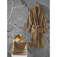 Set halat si prosop de baie L'Essentiel Exclusive Beige