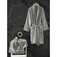 Set halat si prosop de baie L'Essentiel Exclusive Grey