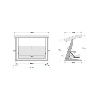 Садовые качели Hanah Home Viva 2400 Anthracite фото №9 — интернет-магазин Desire.md