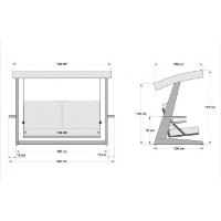 Садовые качели Hanah Home Viva 2200 Anthracite фото №7 — интернет-магазин Desire.md