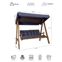 Садовые качели Hanah Home Pera 2000 Anthracite фото №5 — интернет-магазин Desire.md