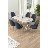 Комплект для столовой Hanah Home Lai White Chrome Anthracite