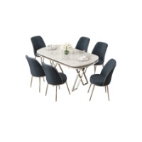 Комплект для столовой Hanah Home Lai White Chrome Anthracite фото №2 — интернет-магазин Desire.md