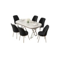 Set mobilă pentru bucătărie Hanah Home Lai White Chrome Black imaginea #2 — magazin online Desire.md