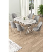 Комплект для столовой Hanah Home Lai White Chrome Grey