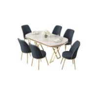Комплект для столовой Hanah Home Lai White Gold Anthracite фото №2 — интернет-магазин Desire.md