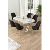Комплект для столовой Hanah Home Lai White Gold Black