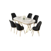 Комплект для столовой Hanah Home Lai White Gold Black фото №2 — интернет-магазин Desire.md