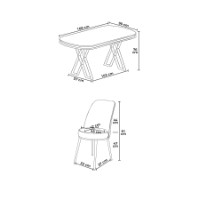Комплект для столовой Hanah Home Lai White Gold Black фото №3 — интернет-магазин Desire.md