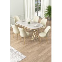 Set mobilă pentru bucătărie Hanah Home Lai White Gold Cream