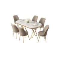 Комплект для столовой Hanah Home Lai White Gold Cappuccino фото №2 — интернет-магазин Desire.md