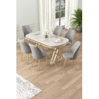 Комплект для столовой Hanah Home Lai White Gold Grey