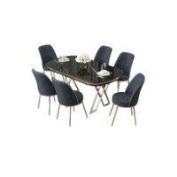 Set mobilă pentru bucătărie Hanah Home Lai Black Marble Chrome Anthracite imaginea #2 — magazin online Desire.md