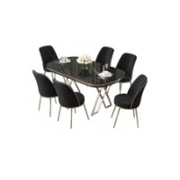 Комплект для столовой Hanah Home Lai Black Marble Chrome Black фото №2 — интернет-магазин Desire.md