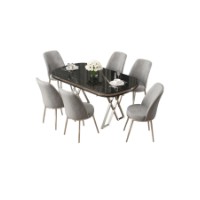 Set mobilă pentru bucătărie Hanah Home Lai Black Marble Chrome Grey imaginea #2 — magazin online Desire.md