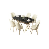 Комплект для столовой Hanah Home Lai Black Marble Gold Cream фото №2 — интернет-магазин Desire.md