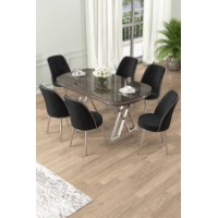 Комплект для столовой Hanah Home Lai Anthracite Chrome Black