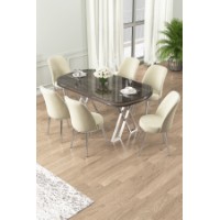 Комплект для столовой Hanah Home Lai Anthracite Chrome Cream