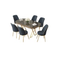 Комплект для столовой Hanah Home Lai Anthracite Gold фото №2 — интернет-магазин Desire.md