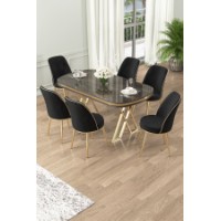 Комплект для столовой Hanah Home Lai Anthracite Gold Black