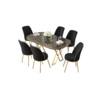 Комплект для столовой Hanah Home Lai Anthracite Gold Black фото №2 — интернет-магазин Desire.md