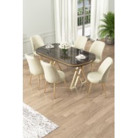 Комплект для столовой Hanah Home Lai Anthracite Gold Cream