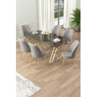 Комплект для столовой Hanah Home Lai Anthracite Gold Grey