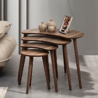 Set măsuţe cafea Hanah Home Moon Walnut 4pcs