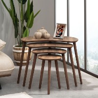 Set măsuţe cafea Hanah Home Moon Walnut 4pcs imaginea #2 — magazin online Desire.md
