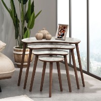 Набор журнальных столиков Hanah Home Moon White 4pcs фото №2 — интернет-магазин Desire.md