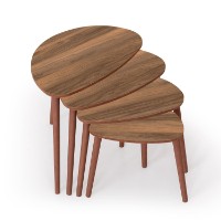 Набор журнальных столиков Hanah Home Nora Walnut 4pcs фото №4 — интернет-магазин Desire.md