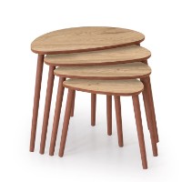 Набор журнальных столиков Hanah Home Nora Oak 4pcs фото №3 — интернет-магазин Desire.md