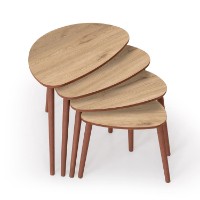 Набор журнальных столиков Hanah Home Nora Oak 4pcs фото №4 — интернет-магазин Desire.md