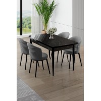 Комплект для столовой Hanah Home Asfel Black Marble Grey