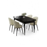 Set mobilă pentru bucătărie Hanah Home Asfel Black Marble Cream imaginea #2 — magazin online Desire.md