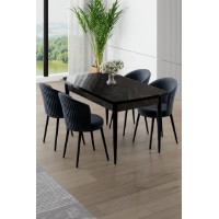 Комплект для столовой Hanah Home Asfel Black Marble Anthracite