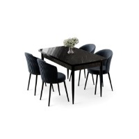 Комплект для столовой Hanah Home Asfel Black Marble Anthracite фото №2 — интернет-магазин Desire.md