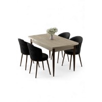 Комплект для столовой Hanah Home Asfel Travertine Black фото №2 — интернет-магазин Desire.md
