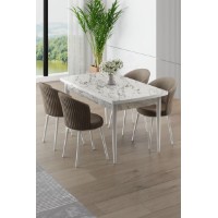 Комплект для столовой Hanah Home Asfel White Marble Cappuccino
