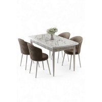 Комплект для столовой Hanah Home Asfel White Marble Cappuccino фото №2 — интернет-магазин Desire.md