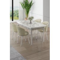 Комплект для столовой Hanah Home Asfel White Marble Cream