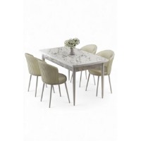 Комплект для столовой Hanah Home Asfel White Marble Cream фото №2 — интернет-магазин Desire.md