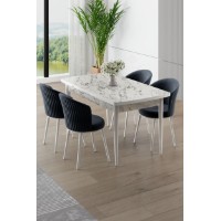 Set mobilă pentru bucătărie Hanah Home Asfel White Marble Anthracite
