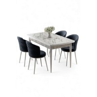 Set mobilă pentru bucătărie Hanah Home Asfel White Marble Anthracite imaginea #2 — magazin online Desire.md