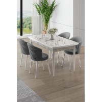 Комплект для столовой Hanah Home Asfel White Marble Grey